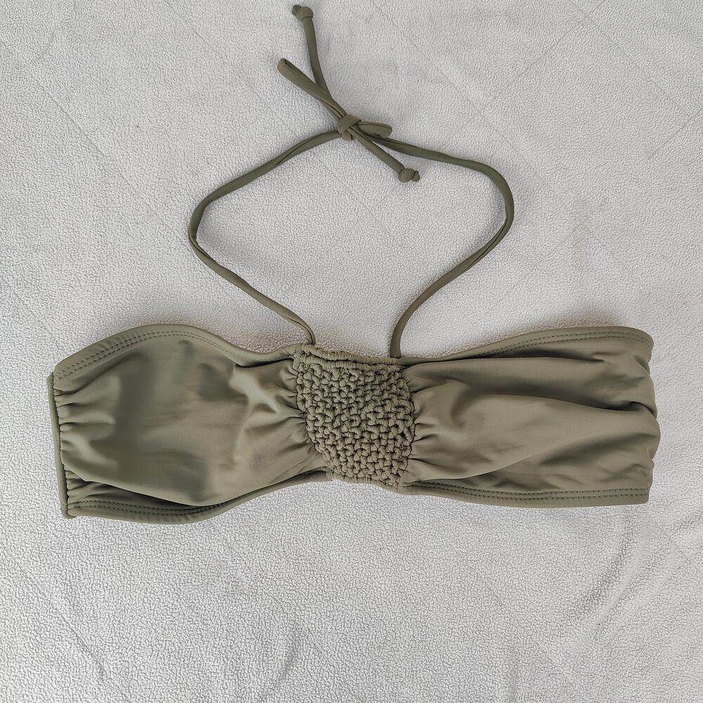 Mara Hoffman Olive Green Bandeau Bikini Top